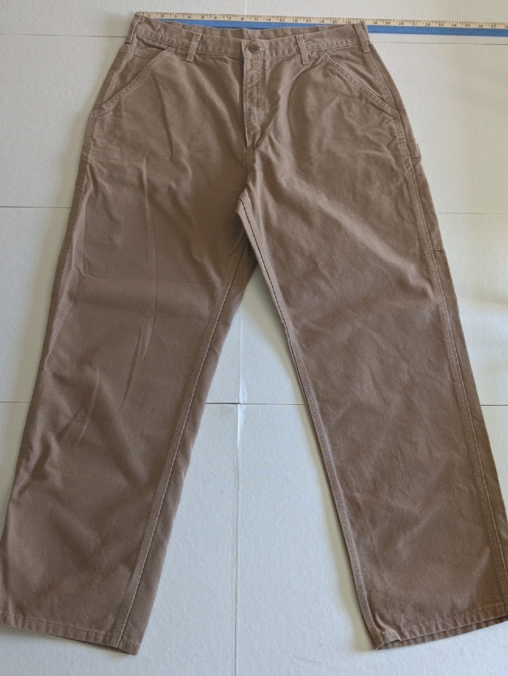 Carhartt Washed Duck Work Dungaree 36x32 Tan